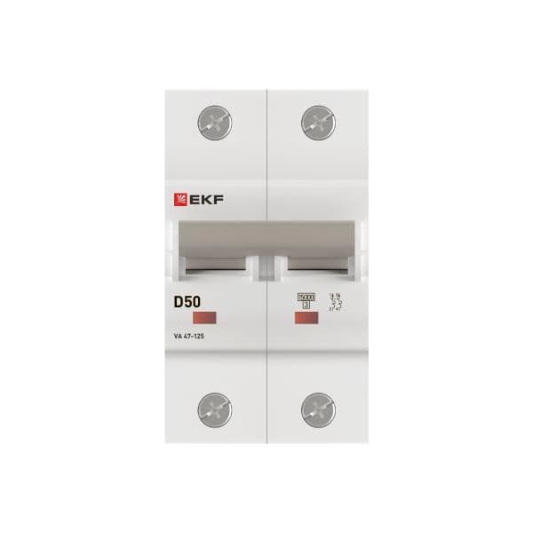 EKF Автоматический выключатель ВА 47-125 2P 50А (D) 15кА PROXIMA — миниатюра 7