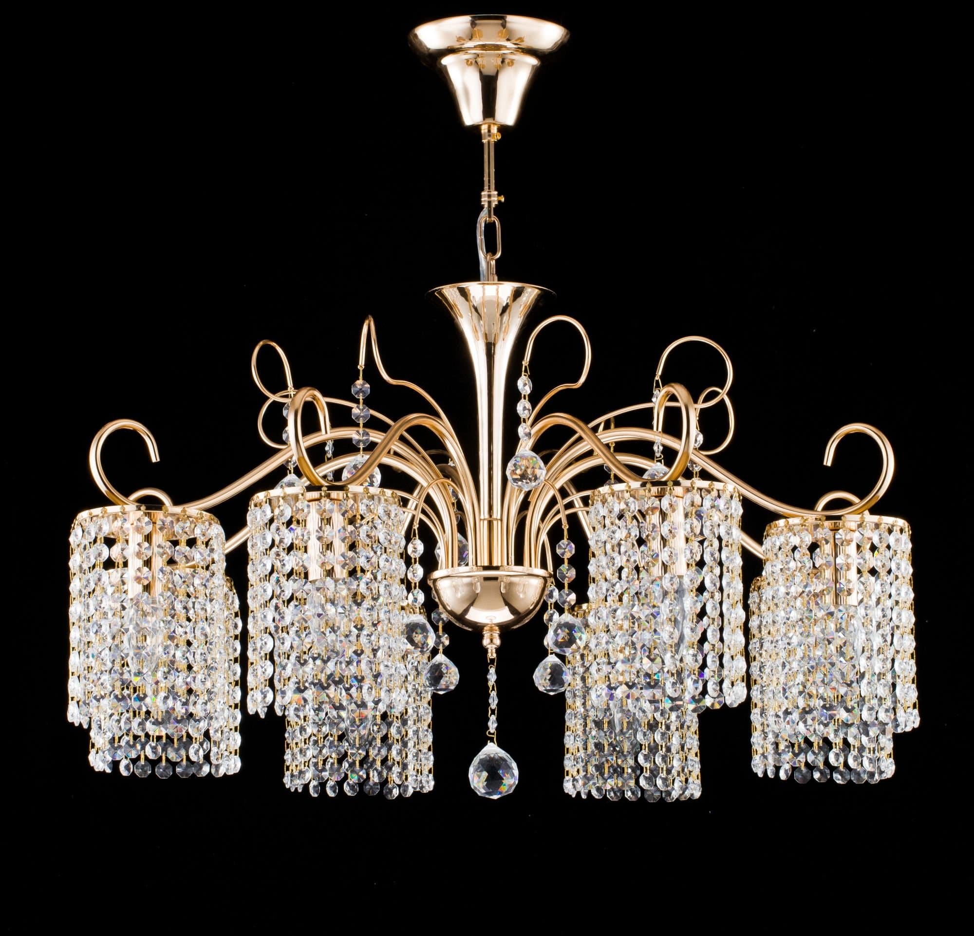 Freya Crystal Leona Золото Люстра E14 40W FR1127-PL-08-G — миниатюра 3