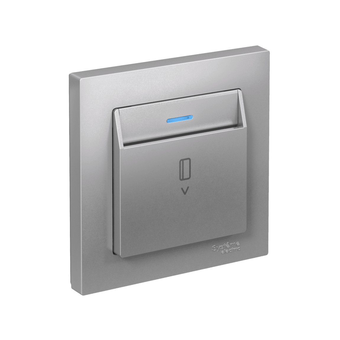 Systeme Electric AtlasDesign Алюминий Выключатель карточный с подсветкой, 10А, без задержки отключения, механизм — миниатюра 2