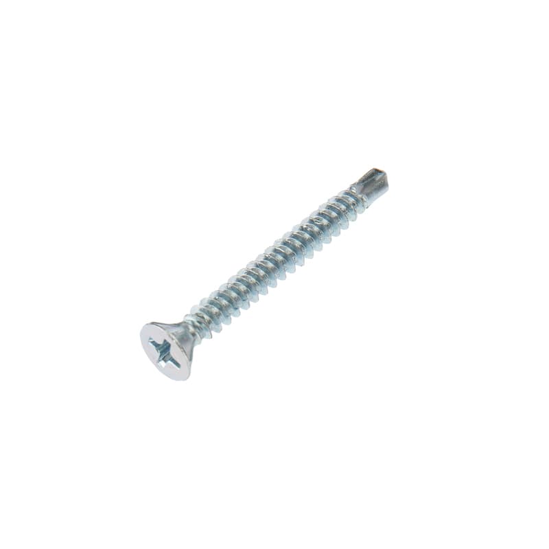 Саморез оконный KRANZ сверло, 3.9x35, белый цинк,  пакет (20шт.) 1504-3935-4