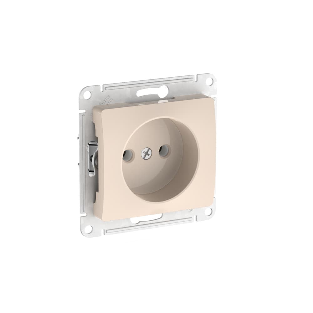 Systeme Electric Glossa Бежевый Розетка без заземления, 16А, мех., быстрозажим. клем.