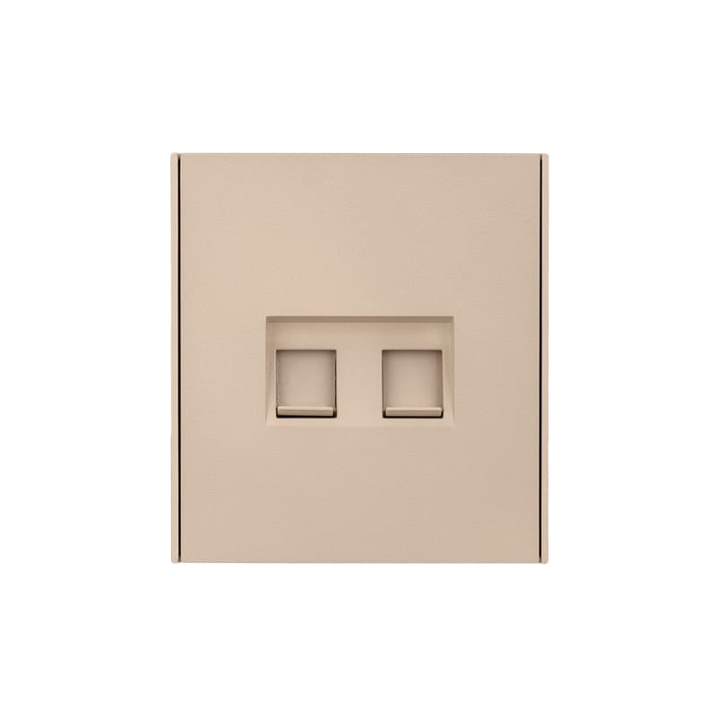 KRANZ STRONG Розетка компьютерная двойная RJ45+RJ45 кат6 с/у шелк, с 1-пост. рамкой