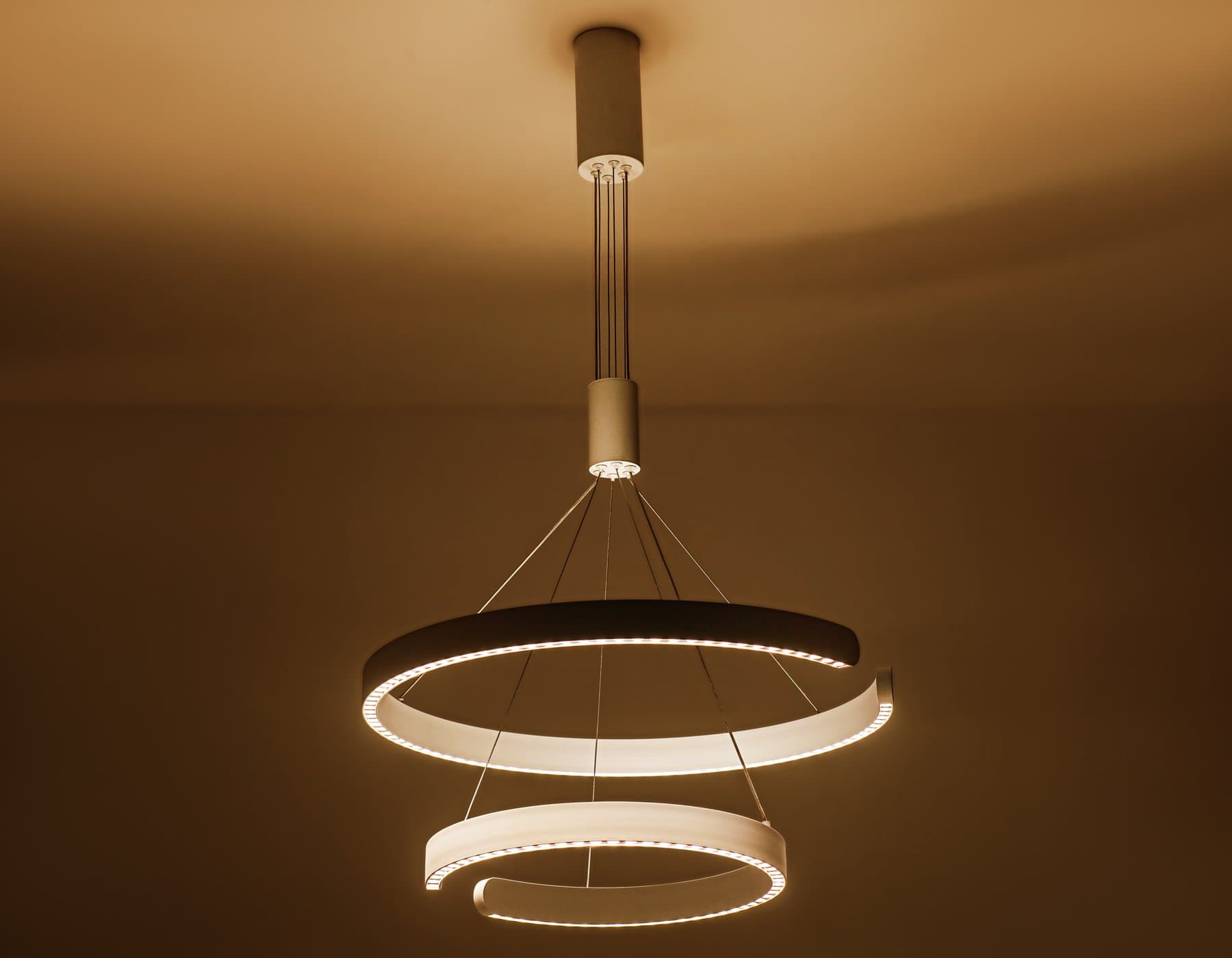 Ambrella Светильник подвесной светодиодный FL5884/2 WH белый 45W 3000K/4200K/6400K D600/400*1200 (без ПДУ) — миниатюра 4