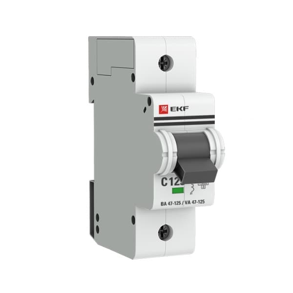 EKF PROxima ВА 47-125 Автоматический выключатель (С) 1P 125А 15кА mcb47125-1-125C