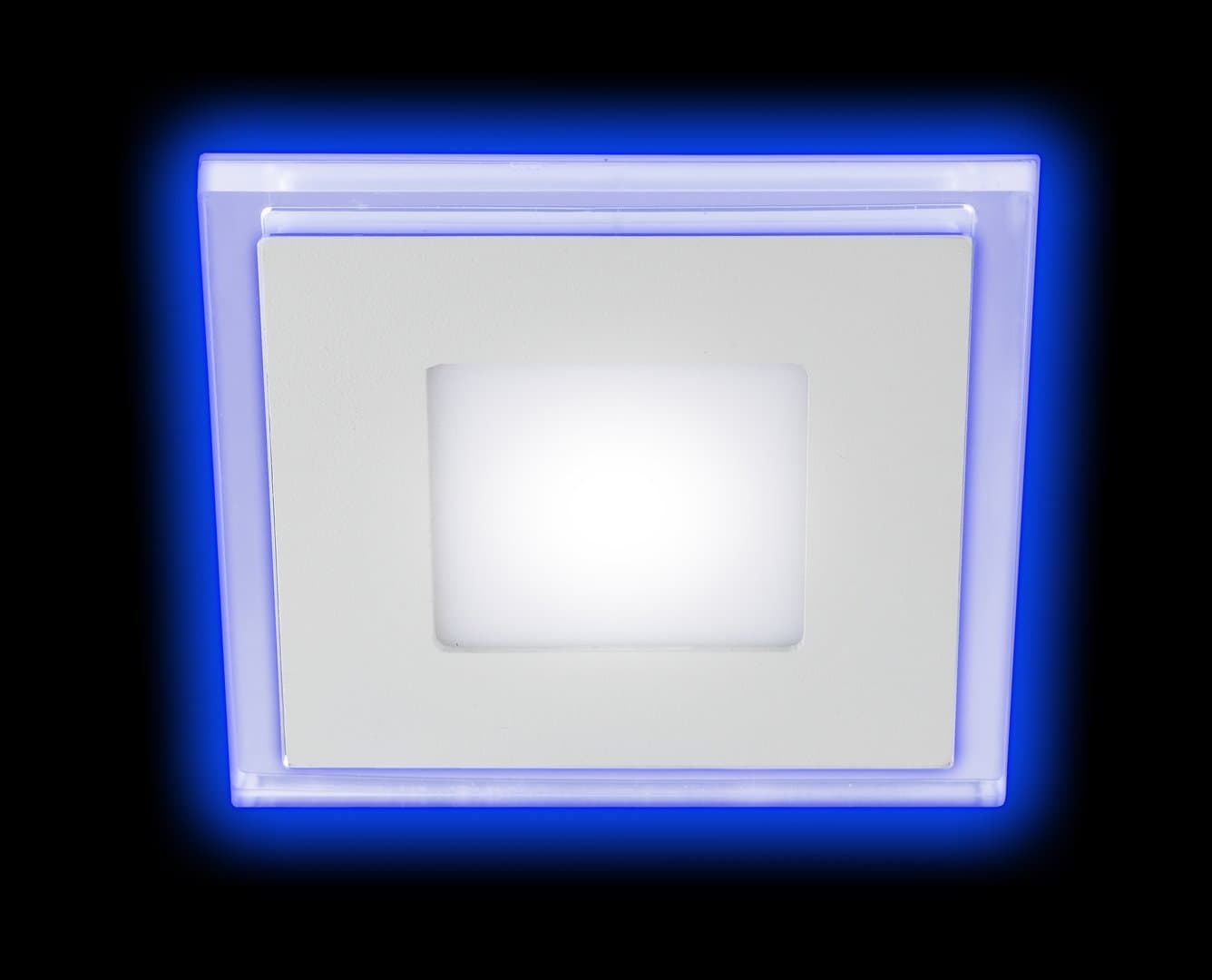 ЭРА LED 4-9 BL Светильник светодиодный квадратный c cиней подсветкой LED 9W 540LM 220V 4000K — миниатюра 2