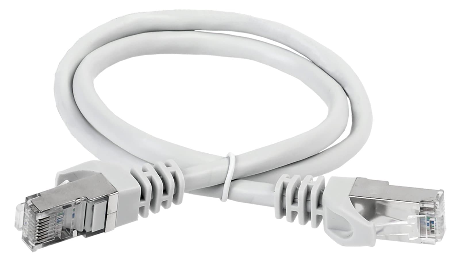 IEK ITK Коммутационный шнур (патч-корд), кат.6А S/FTP, LSZH, 3м, серый PC01-C6ASL-3M — миниатюра 1