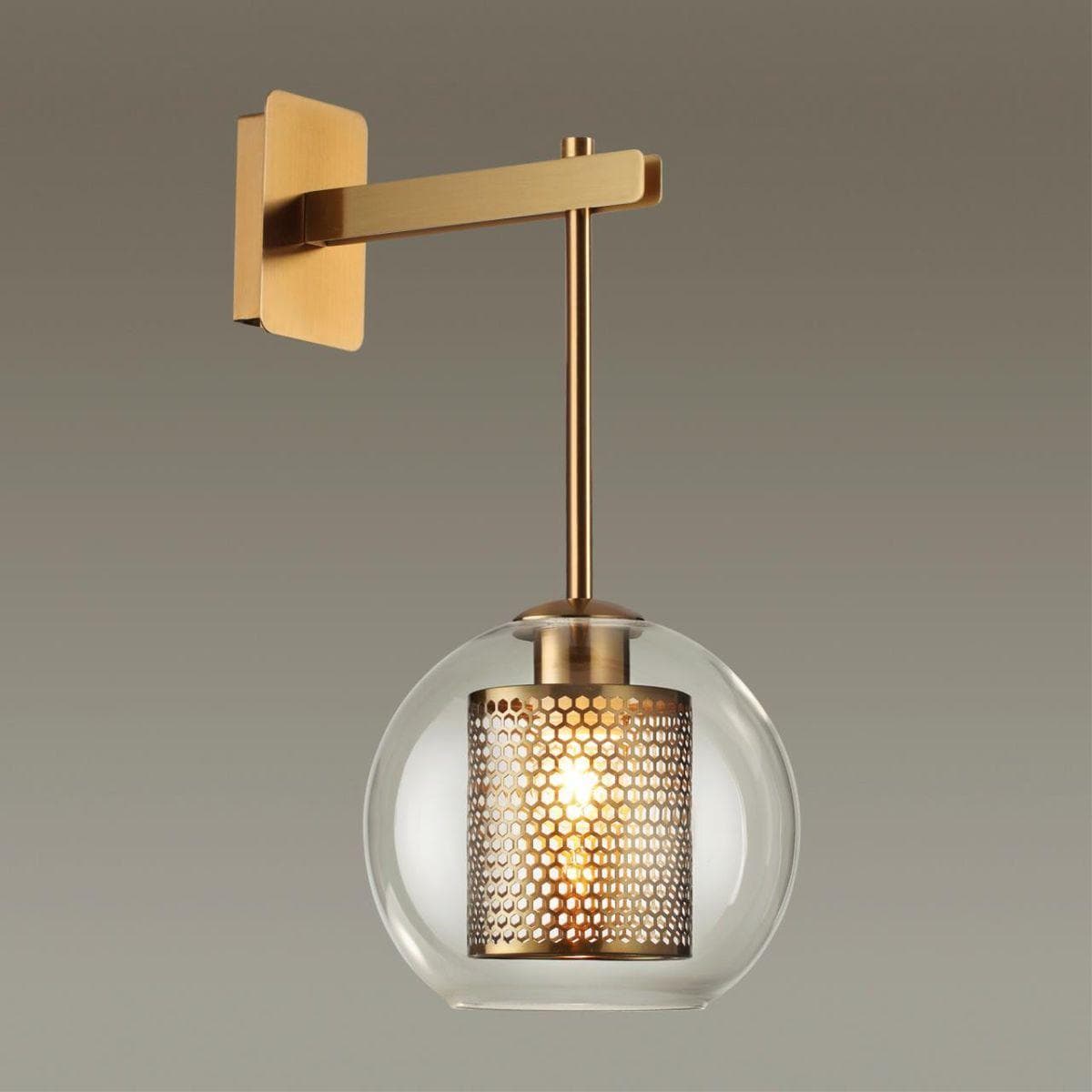 Odeon Light 4939/1W PENDANT ODL22 235 античн.бронза/металл/прозрачный/стекло Бра E27 1*40W CLOCKY — миниатюра 4