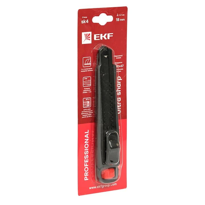 EKF Нож строительно-монтажный 18 мм НСМ-80 (SK4) Heavy Duty (до 60 кг) Professional — миниатюра 4