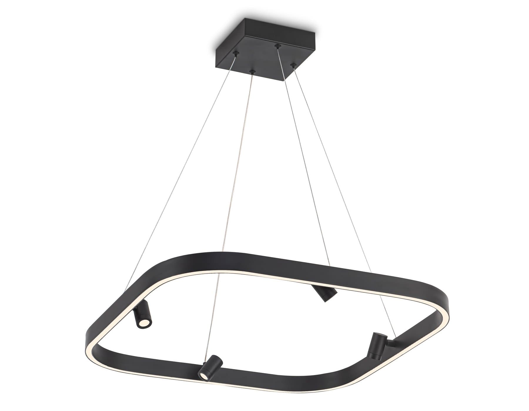 Ambrella Светильник подвесной светодиодный FL5803/1+4 BK черный 50W 3000K/4200K/6400K 600*600*1200 (без ПДУ) — миниатюра 2