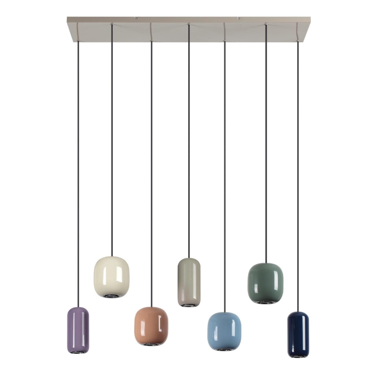 Odeon Light 5053/7A PENDANT ODL24 311 цвет слонов.кости/мультиколор/металл Подвес GU10 LED 7*4W OVALI