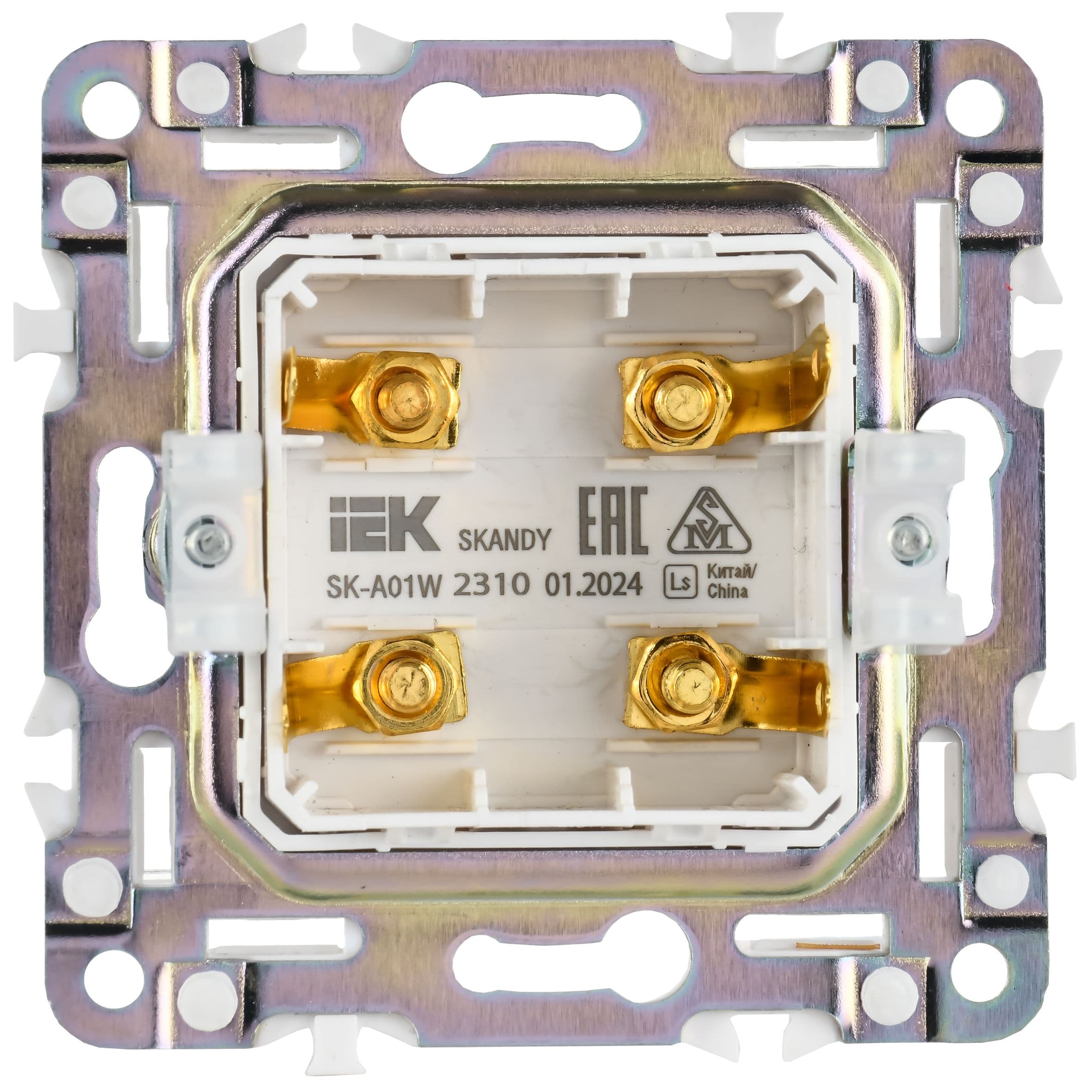 IEK SKANDY Арктический белый Аудиорозетка 4-ая SK-A01W — миниатюра 3