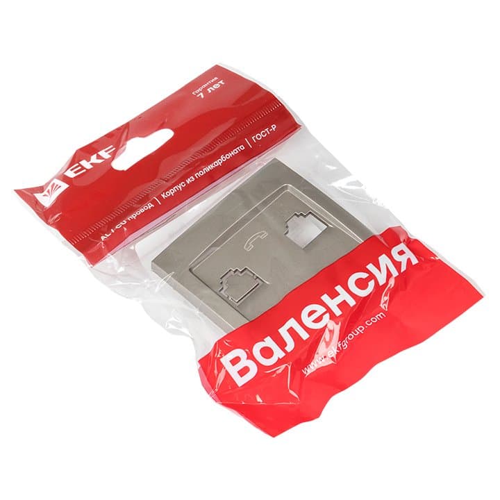 EKF PROxima Валенсия лицевая панель розетки Phone 1-местная кашемир — миниатюра 2