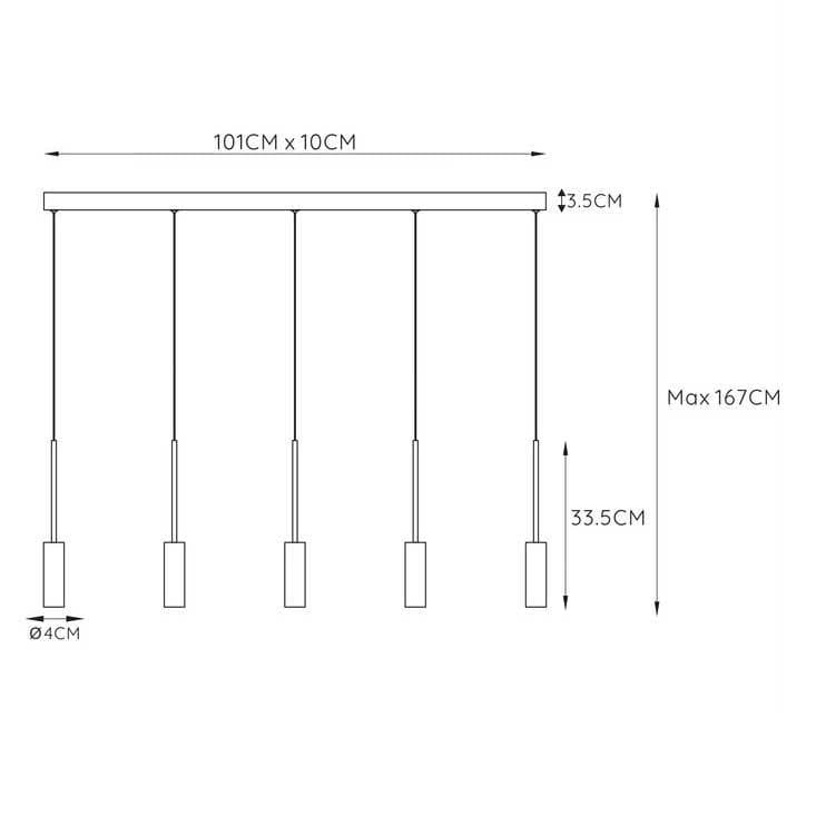 Lucide TUBULE Черный Подвесной светильник 24401/35/30 — миниатюра 3