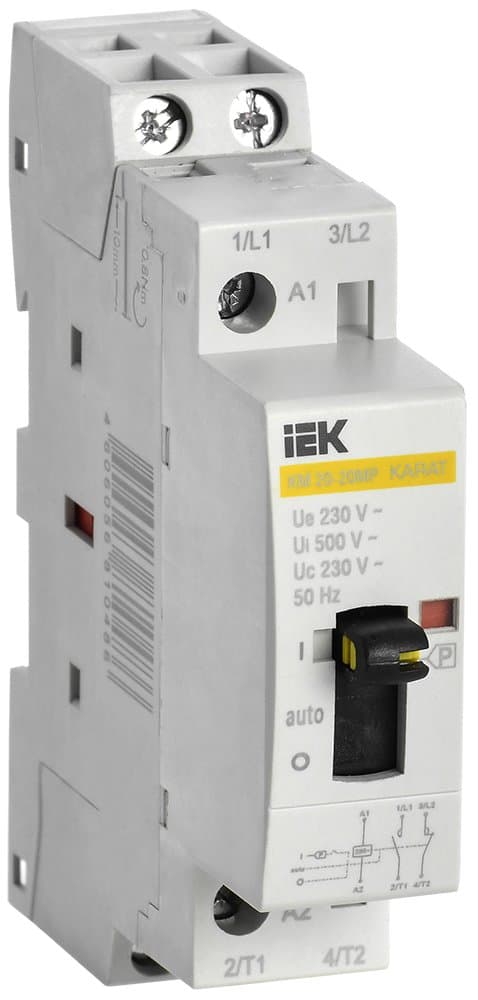 IEK KARAT Контактор модульный с ручным упр. КМ20-20МР AC KARAT