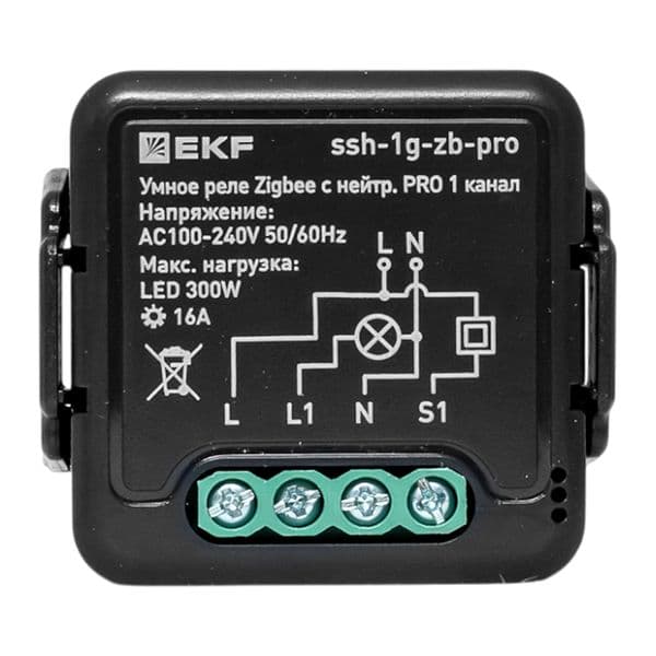 EKF Умное реле в подрозетник 1-канальное с нейтралью 16А Zigbee Connect Select PRO — миниатюра 2