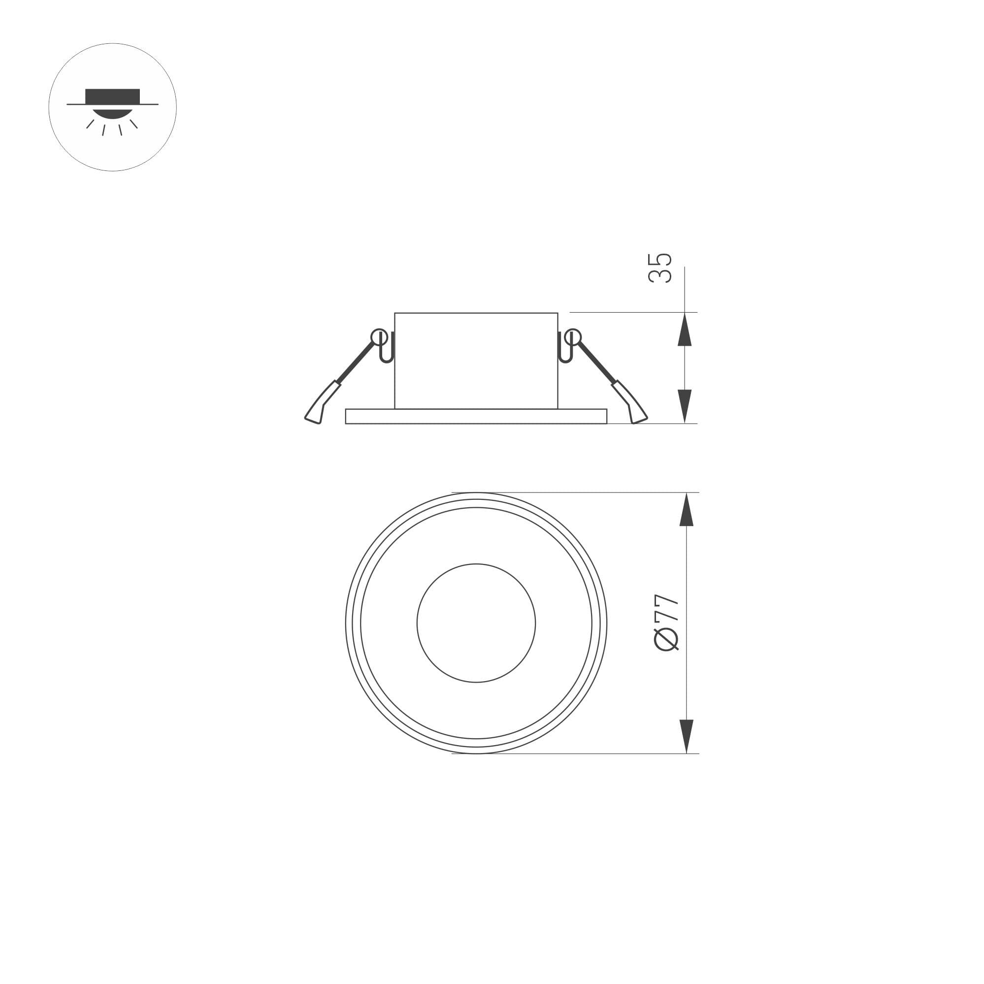 Arlight Корпус PLURIO-BASE-BUILT-R77 (WH, 1-2, 200mA) (IP20 Металл, 3 года) 030264 — миниатюра 6