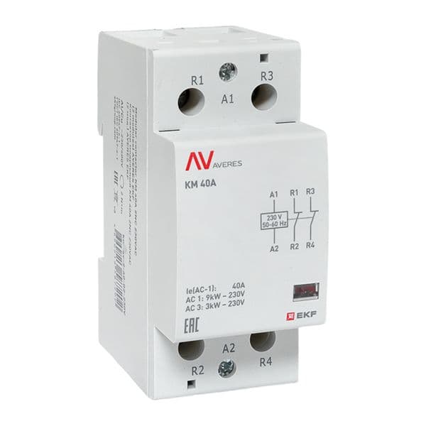 EKF Контактор модульный КМ 40А 2NC 230В АС (2 мод.) AVERES