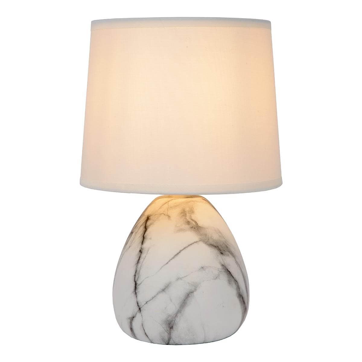 Lucide MARMO Лампа настольная Ø 16 cm 1xE14 White 47508/81/31 — миниатюра 3