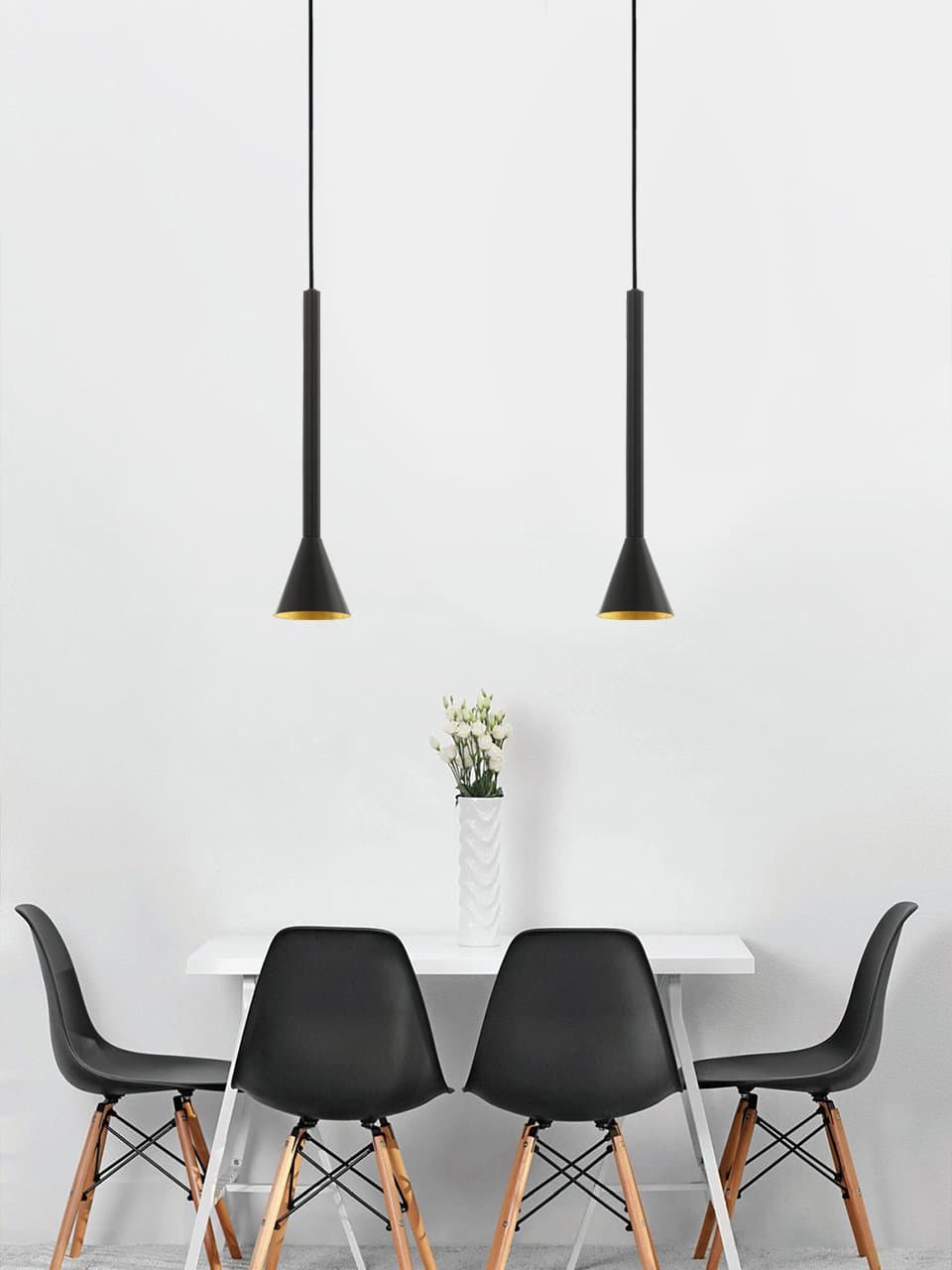 Eglo 97604 Светодиодный подвес CORTADERAS, 1х5W (GU10), 1х400lm, 95, H1500, сталь, черный, золотой — миниатюра 2