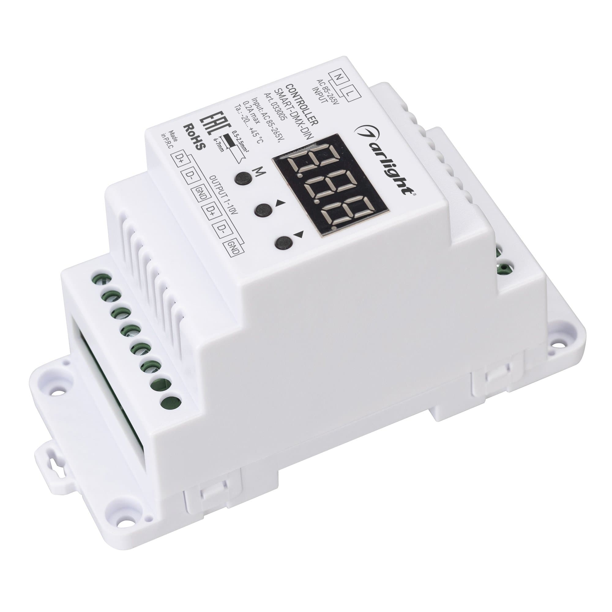 Arlight Контроллер SMART-DMX-DIN (230V, 2.4G) (IP20 Пластик, 5 лет) 033005