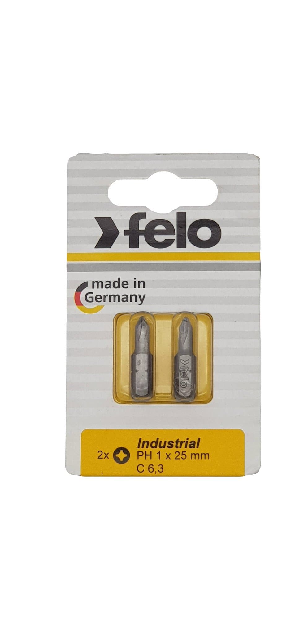 Felo Бита крестовая PH 1X25, серия Industrial, 2 шт в блистере 02201036
