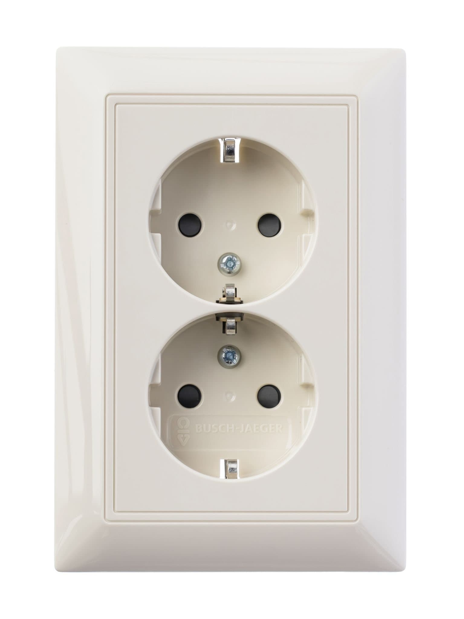 ABB BJB Basic 55 Беж Розетка 2-ая с/з моноблок, с защитными шторками 2CKA002021A0379 — миниатюра 4