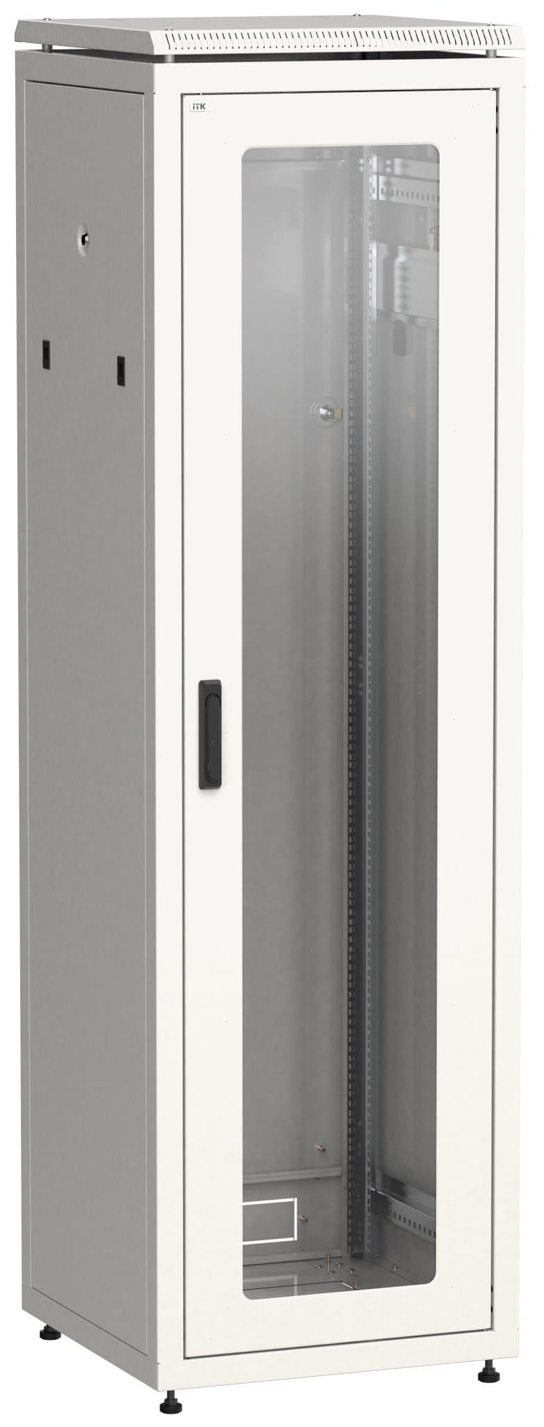 IEK LINEA N ITK Шкаф сетевой 19" LINEA N 42U 600х800 мм стеклянная передняя дверь серый LN35-42U68-G — миниатюра 1