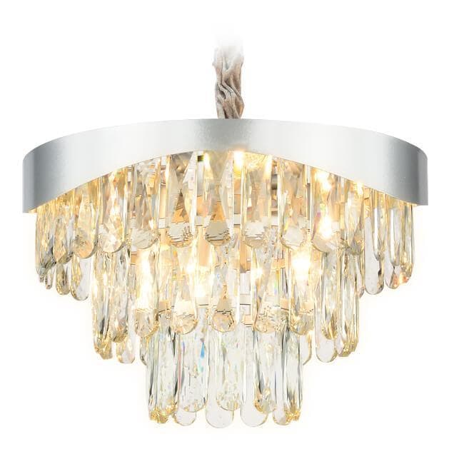 Ambrella Подвесная люстра с хрусталем TR5080 SL/CL серебро/прозрачный E14/6 max 40W D400*1070 — миниатюра 1