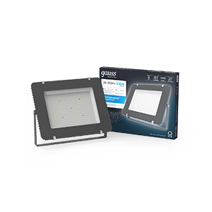 Gauss Прожектор Qplus 300W 36000lm 6500K 175-265V IP65 графитовый LED 690511300
