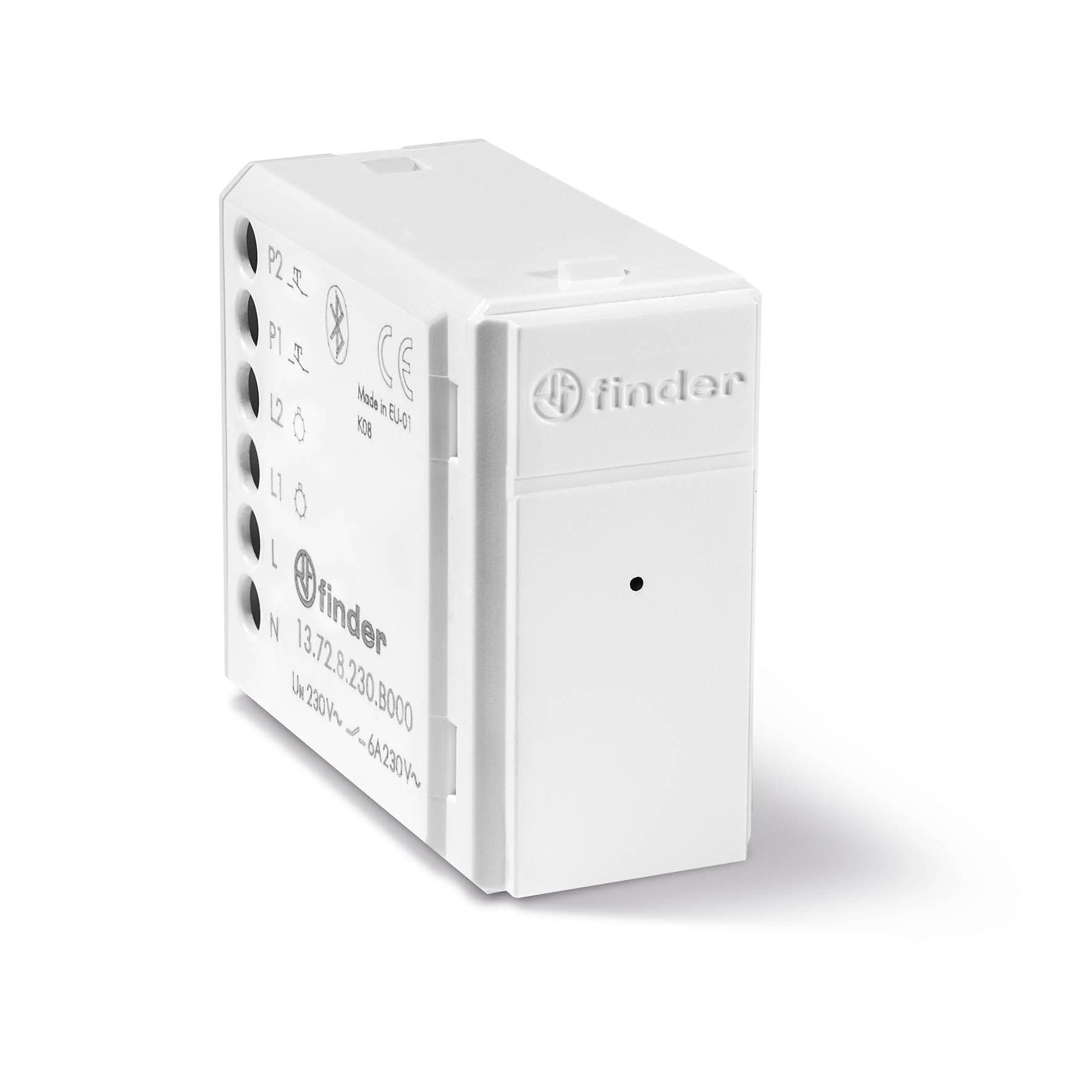 Finder Модульное электронные реле; 1CO 6A; питание 230В АC; BLE- Yesly; цвет белый 13728230B000