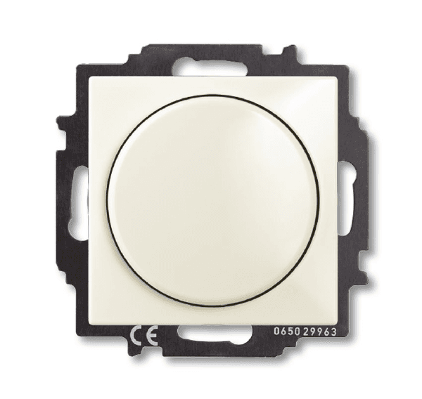 ABB BJB Basic 55 Шале (бел) Светорегулятор поворотно-нажимной 60-400 Вт для л/н 2CKA006515A0847