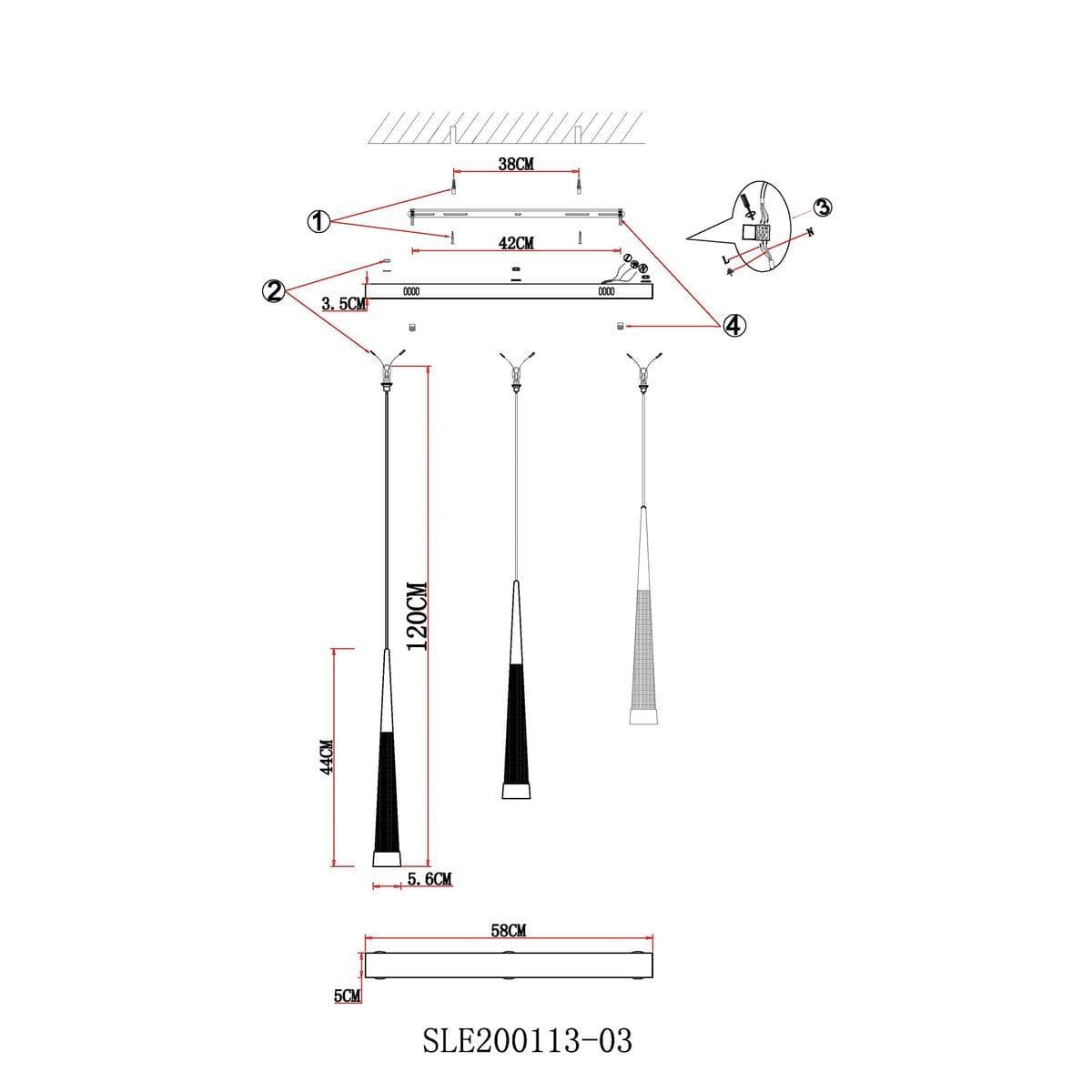 Evoluce SLE200113-03 Светильник подвесной Хром/Хром, Белый LED 3*7W 3000K — миниатюра 2