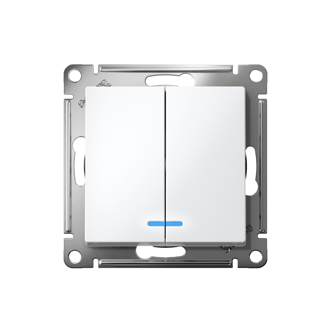 Systeme Electric AtlasDesign Белый Выключатель 2-клавишный с подсвет.,сх.5а, 10АХ, мех., быстрозажим. клем. — миниатюра 4