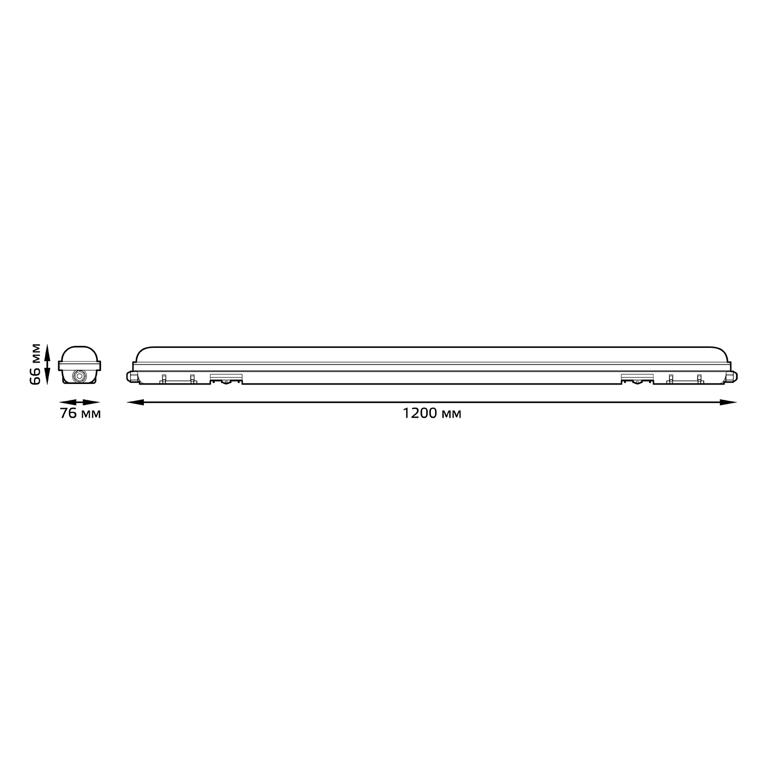 Gauss Светильник IP65 LED ССП-176 EVO IP65 1200*76*66 36W 3960lm 4000K с БАП на 1ч, 1/12 864425236A — миниатюра 7