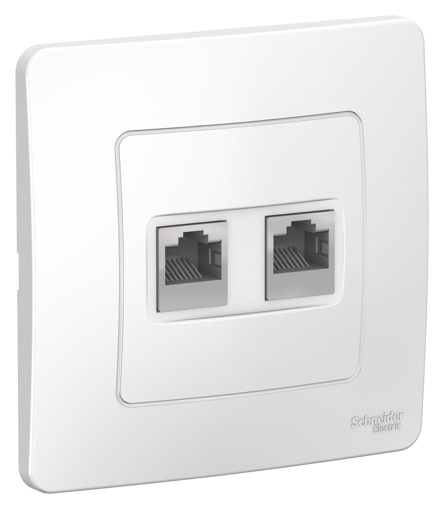 Systeme Electric Blanca внутр Бел Розетка 2-ая комп/тлф, RJ45+RJ11 — миниатюра 2