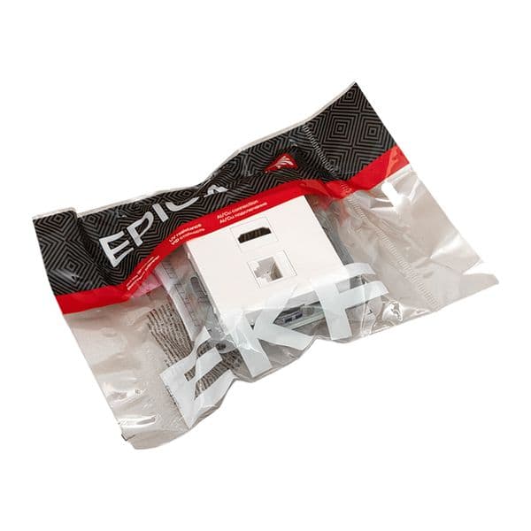 EKF Механизм розетки HDMI+RJ45 (cat5), белый Эпика — миниатюра 11