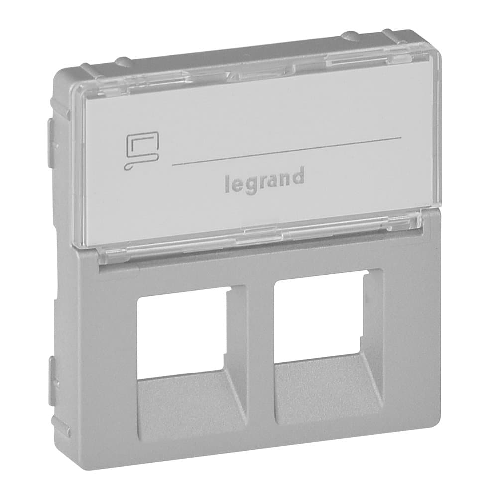 Legrand Valena LIFE Алюм Накладка розетки ТЛФ/комп 2-ой с полем для надписи 755482