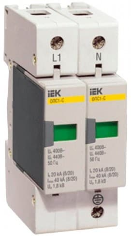IEK KARAT Ограничитель имп. перенапр. ОПС1-C 2Р In=20kA Un=400B Im=40kA — миниатюра 3