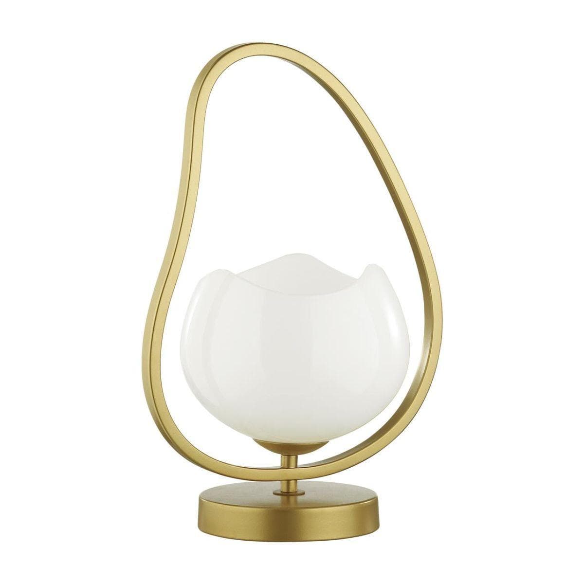 Odeon Light 4873/1T MODERN ODL_EX22 49 золотой/белый/стекло Настольная лампа E14 1*40W WATERLILY