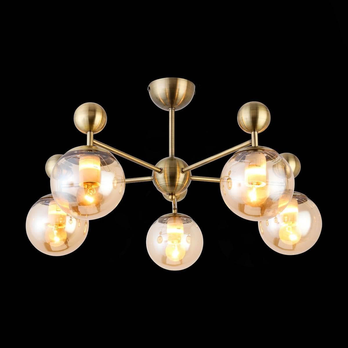Evoluce SLE106302-05 Светильник потолочный Бронзовый/Прозрачный, Янтарный E27 5*60W — миниатюра 4
