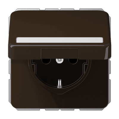 JUNG Штепсельная розетка SCHUKO 16A 250V~ с полем для надписи и защитой от влажности коричневая CD1520BFNAKLBR