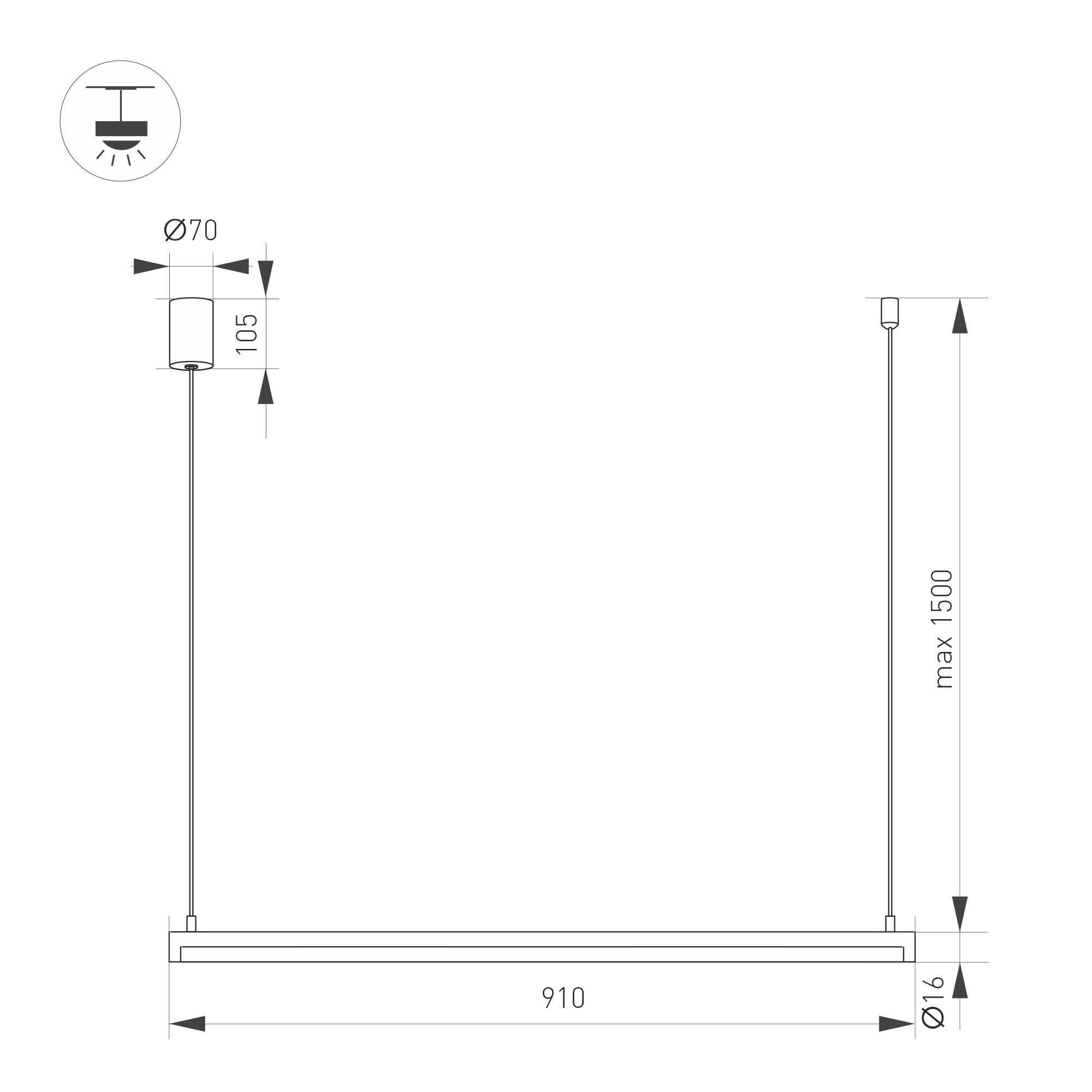 Arlight Светильник SP-UMBRA-HANG-H-L900-15W Day4000 (WH, 120 deg, 230V) (IP20 Металл, 3 года) 036943 — миниатюра 3