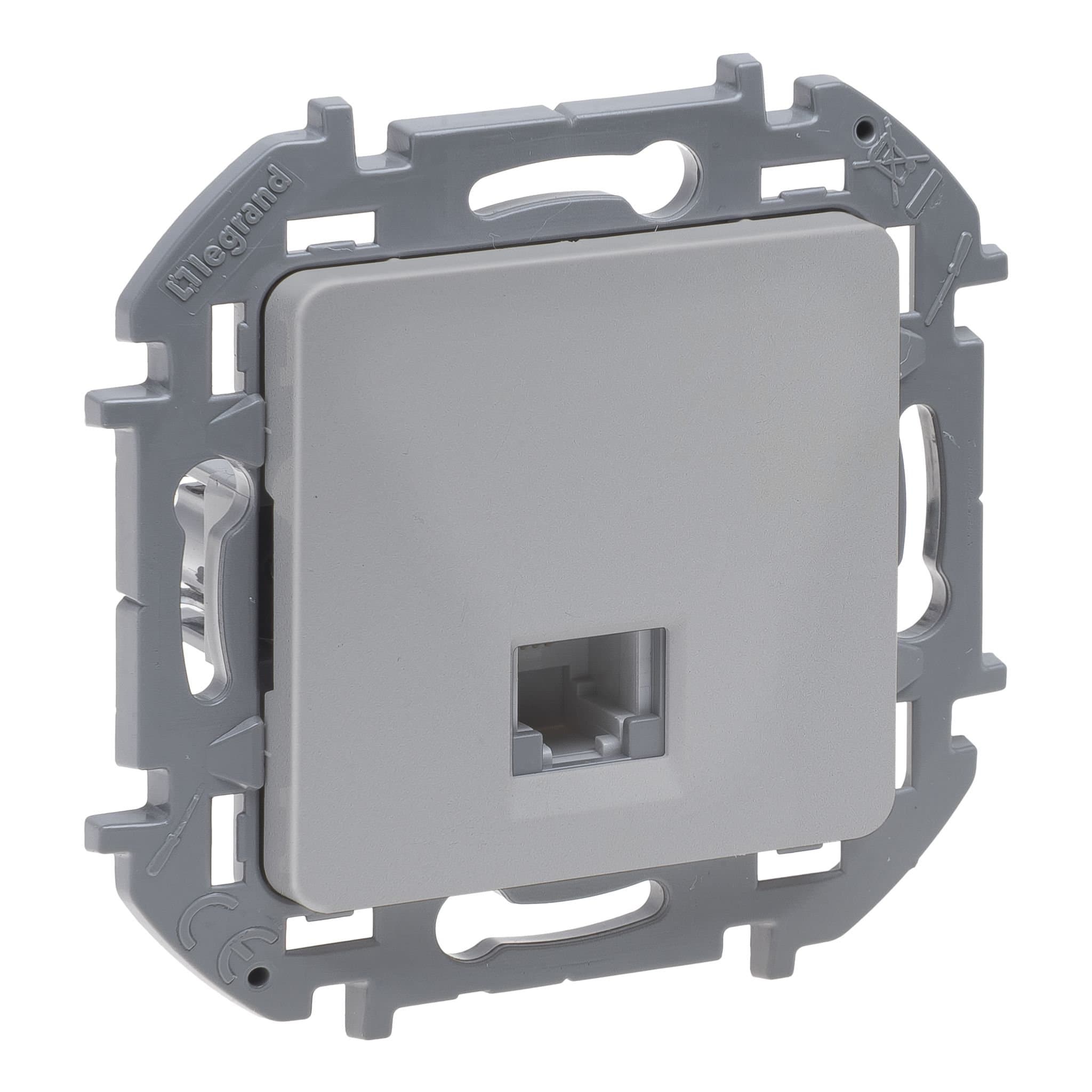 Legrand INSPIRIA Алюминий Телефонная розетка RJ11 673822 — миниатюра 3