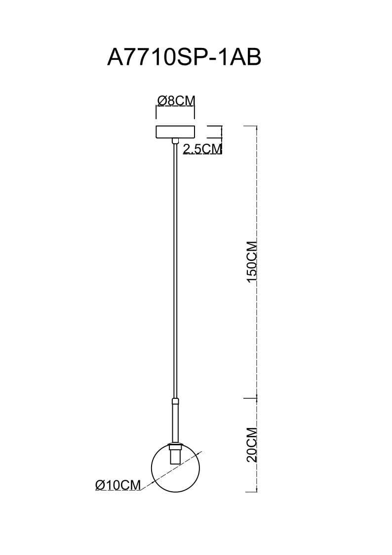Arte Lamp Cameron A7710SP-1AB Подвесной светильник — миниатюра 3