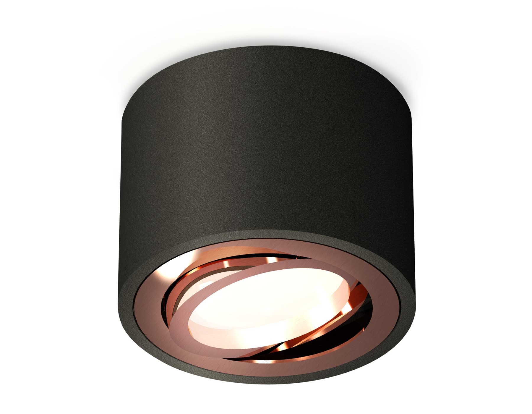 Ambrella Комплект накладного поворотного светильника XS7511005 SBK/PPG черный песок/золото розовое полированное MR16 GU5.3 (C7511, N7005) — миниатюра 1