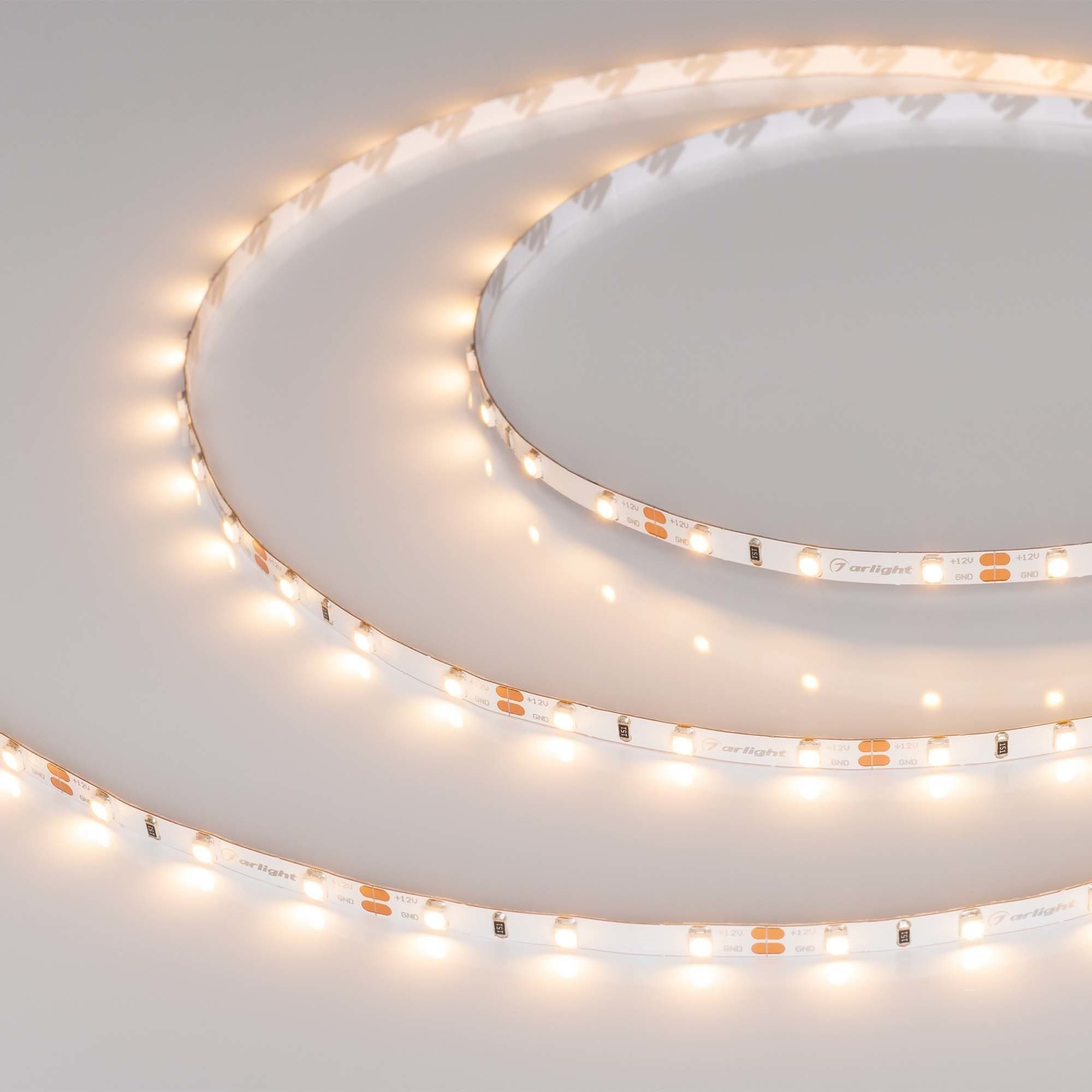 Arlight Светодиодная лента RT-A60-5mm 12V Warm3000 (4.8 W/m, IP20, 2835, 5m) (узкая) 028614(2) — миниатюра 2