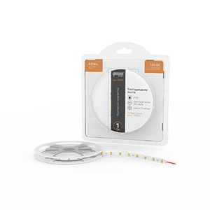 Gauss Лента Basic 12V 4,8W/m 312lm/m 3000K IP20 LED 2m 1/120 BT003 — миниатюра 1