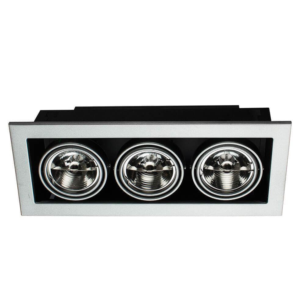 Arte Lamp Cardani Серебро/Серый Светильник точечный встаиваемый 50W G5,3 3x500lm A5930PL-3SI — миниатюра 1