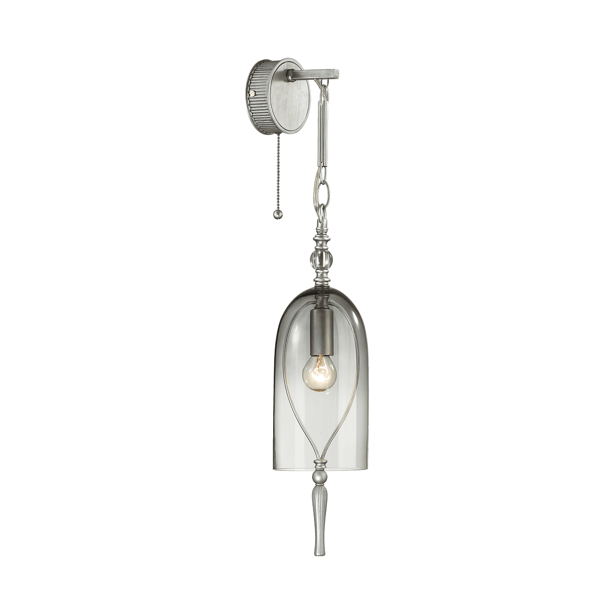 Odeon Light 4882/1W NEO ODL_EX22 25 серебристый/дымчатый/стекло Бра с выкл. E14 1*40W BELL — миниатюра 2