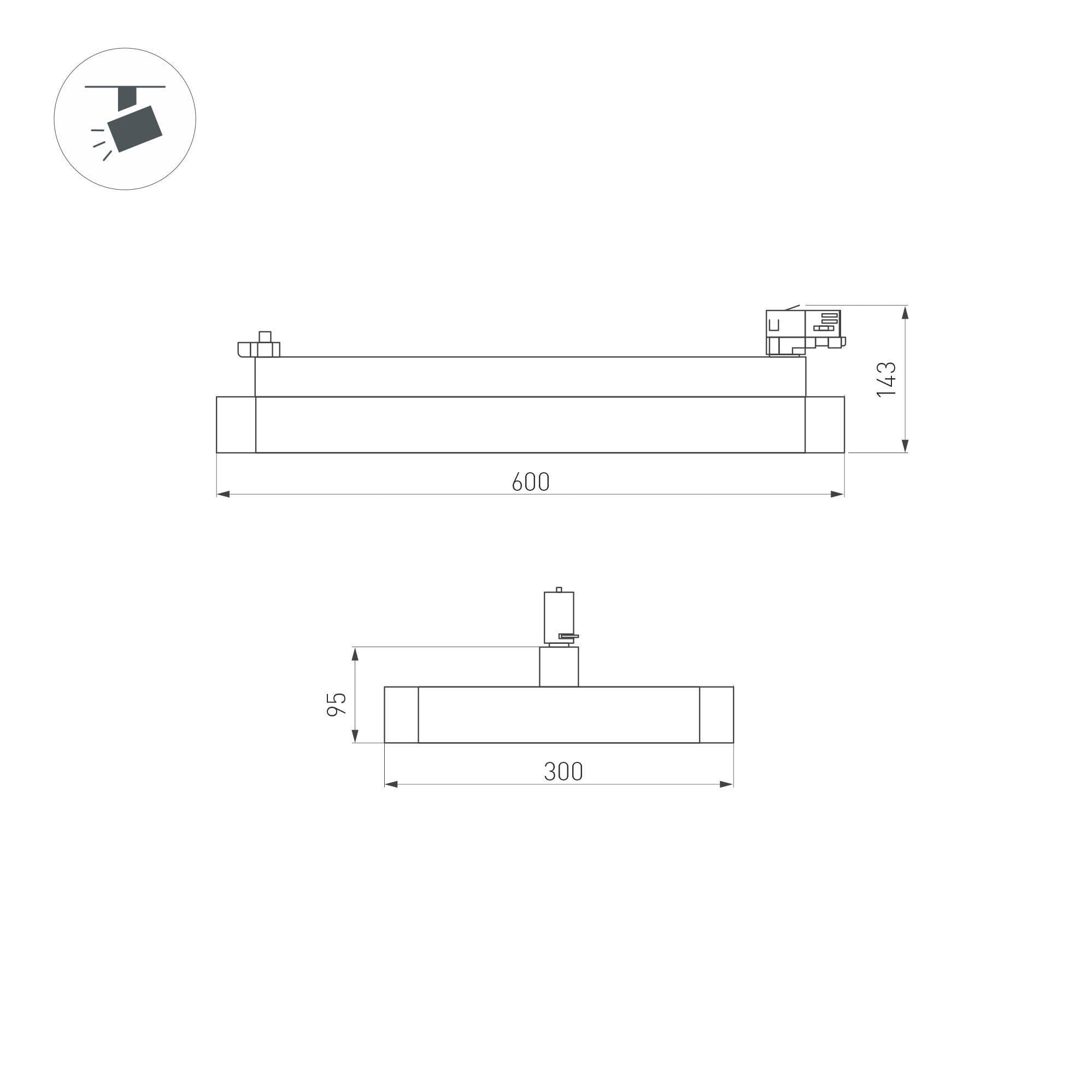 Arlight Светильник LGD-AFINA-4TR-S600x300-50W Day4000 (WH, 110 deg, 230V) (IP20 Металл, 5 лет) 035488 — миниатюра 7
